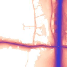 Daytime road noise heatmap for S44 5JQ