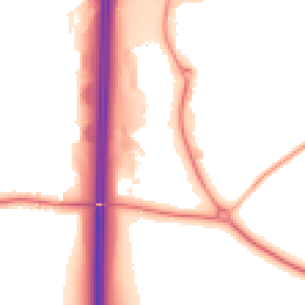 Night-time road noise heatmap for S44 5JX