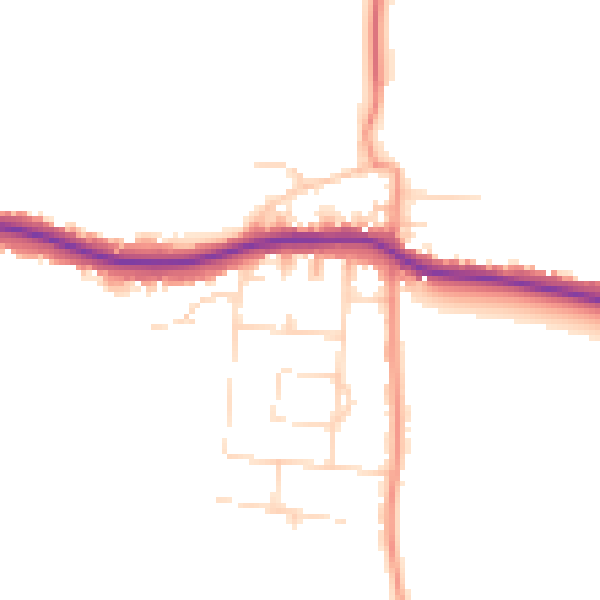 Daytime road noise heatmap for S44 5LD