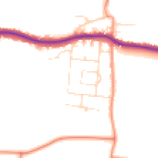 Daytime road noise heatmap for S44 5LN