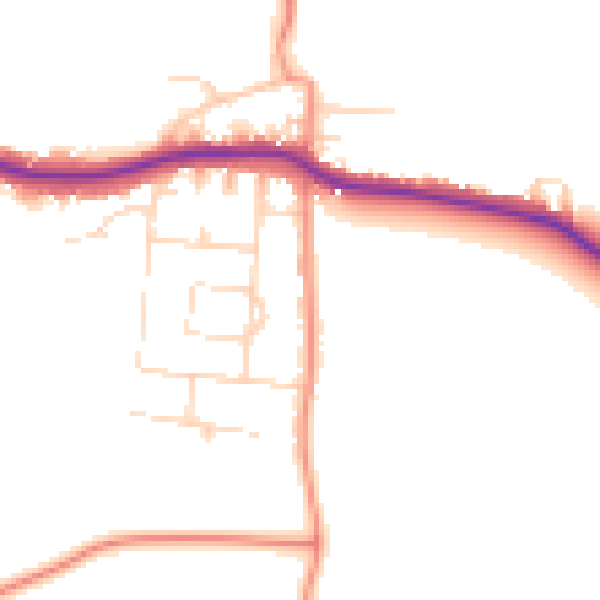 Daytime road noise heatmap for S44 5QD