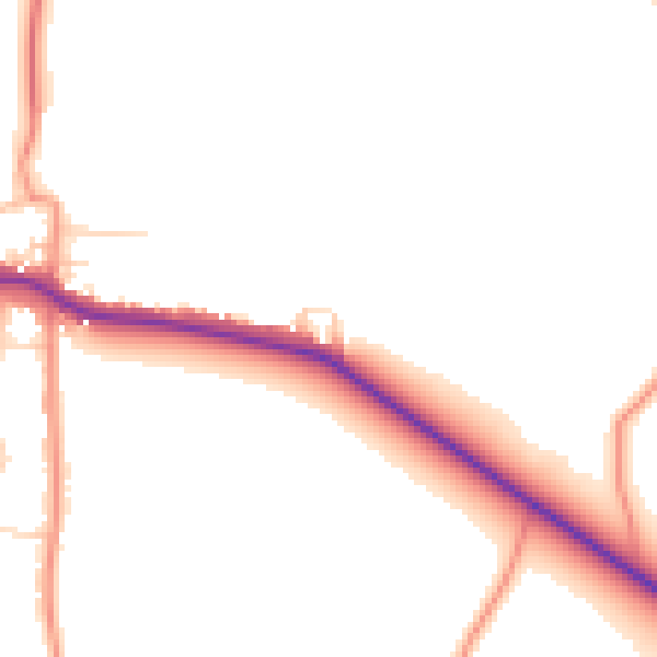 Daytime road noise heatmap for S44 5QG