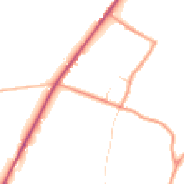 Daytime road noise heatmap for S44 6GQ