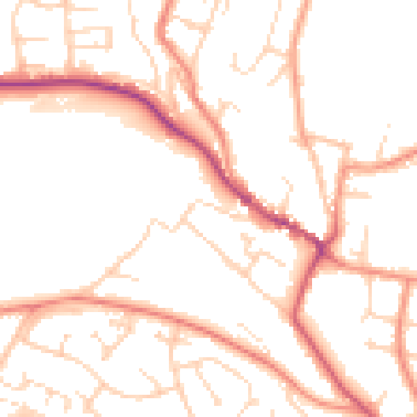 Daytime road noise heatmap for S44 6PP