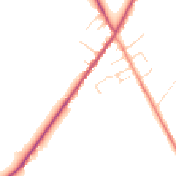 Daytime road noise heatmap for S44 6QR