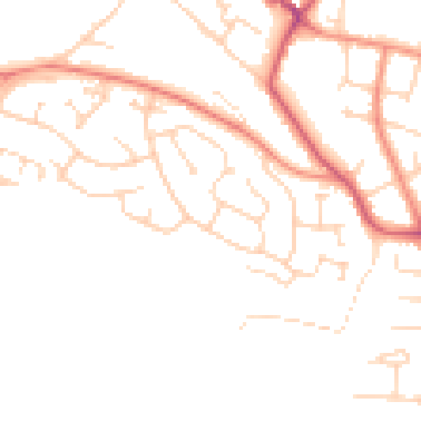 Daytime road noise heatmap for S44 6TW