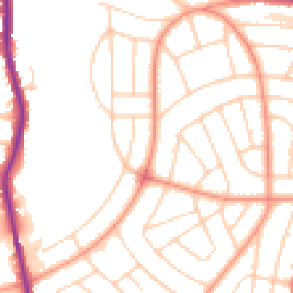 Daytime road noise heatmap for S5 0AW