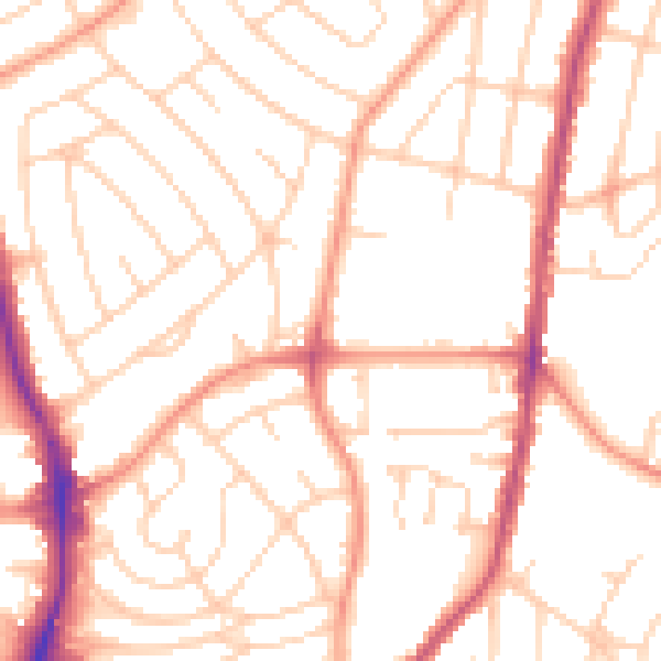 Daytime road noise heatmap for S5 0BF