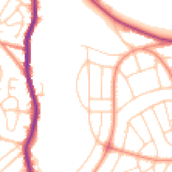 Daytime road noise heatmap for S5 0DD