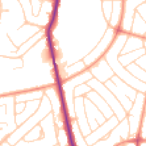Daytime road noise heatmap for S5 0JA
