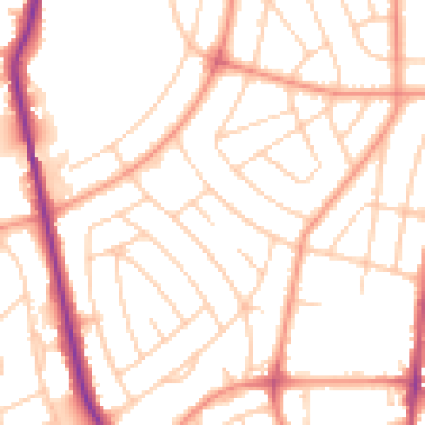 Daytime road noise heatmap for S5 0JQ