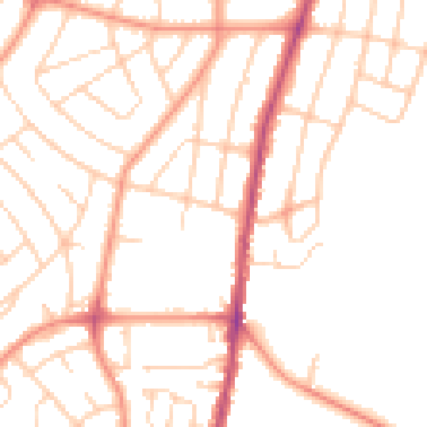 Daytime road noise heatmap for S5 0JS