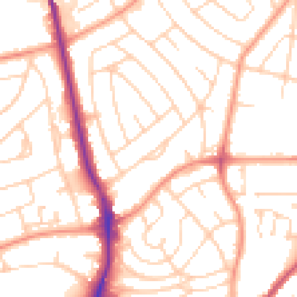 Daytime road noise heatmap for S5 0NA