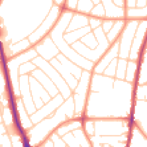 Daytime road noise heatmap for S5 0NE