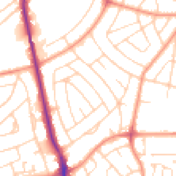 Daytime road noise heatmap for S5 0NG