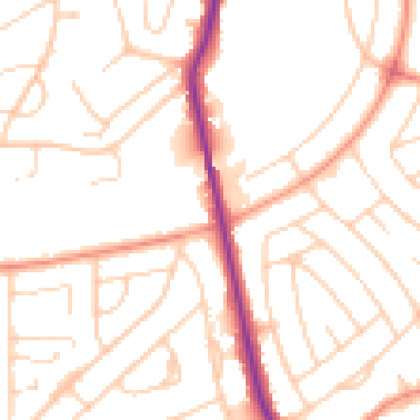 Daytime road noise heatmap for S5 0QP