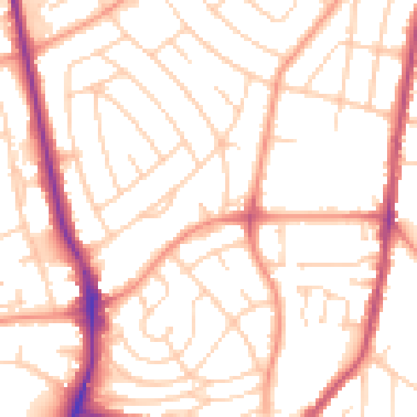 Daytime road noise heatmap for S5 6JA