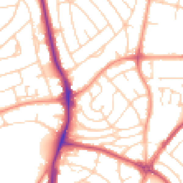 Daytime road noise heatmap for S5 6JD