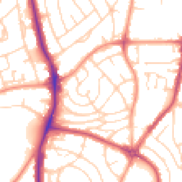 Daytime road noise heatmap for S5 6LG