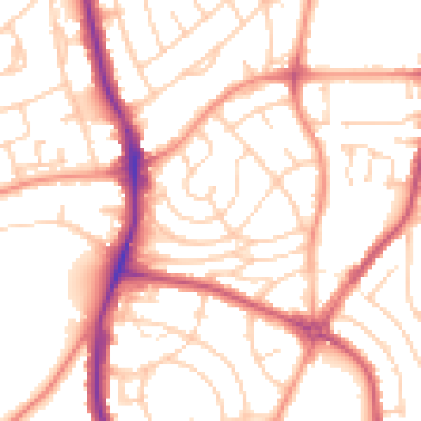 Daytime road noise heatmap for S5 6LU