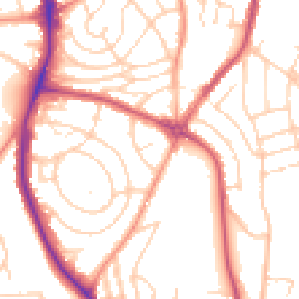 Daytime road noise heatmap for S5 6QF