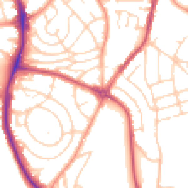 Daytime road noise heatmap for S5 6QQ