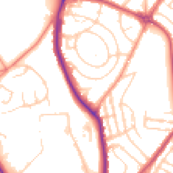 Daytime road noise heatmap for S5 6SW