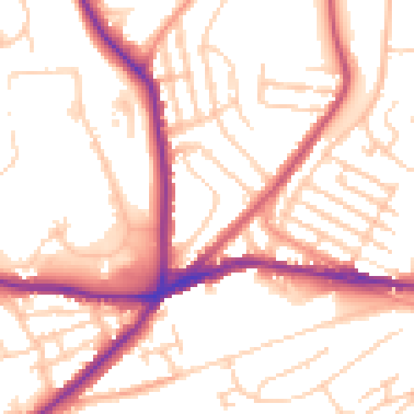 Daytime road noise heatmap for S5 6UJ