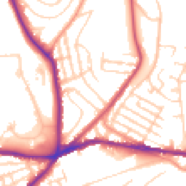 Daytime road noise heatmap for S5 6UQ
