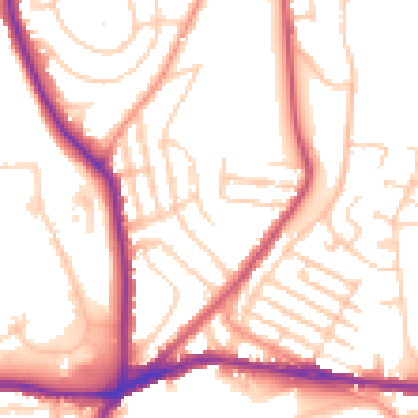 Daytime road noise heatmap for S5 6UU