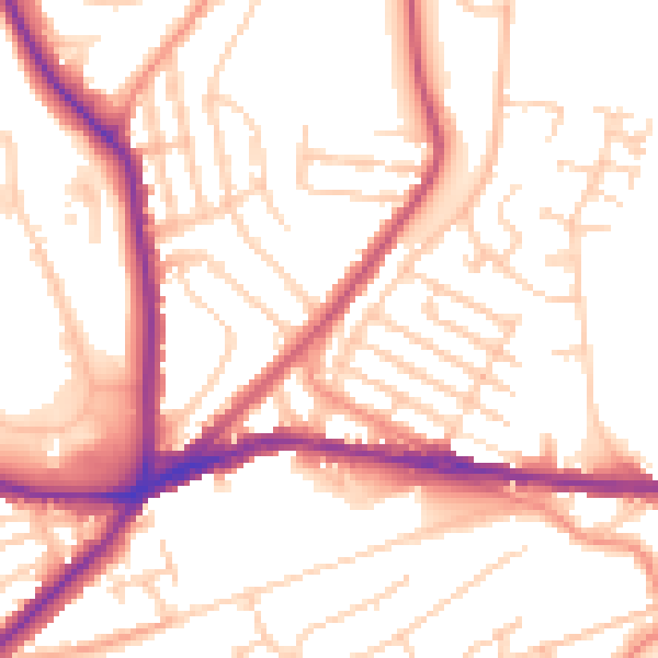 Daytime road noise heatmap for S5 6WX