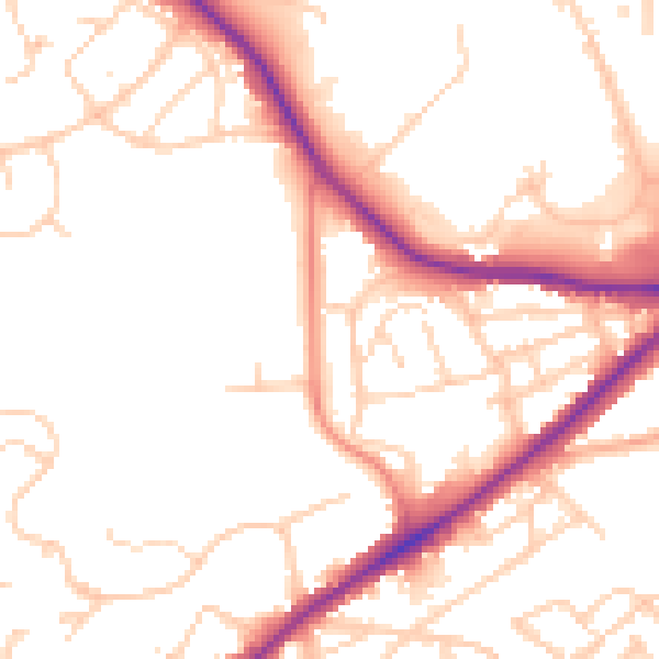 Daytime road noise heatmap for S5 7BE