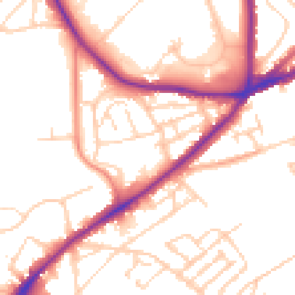 Daytime road noise heatmap for S5 7BJ