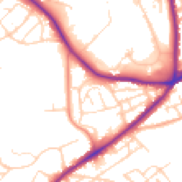 Daytime road noise heatmap for S5 7BL
