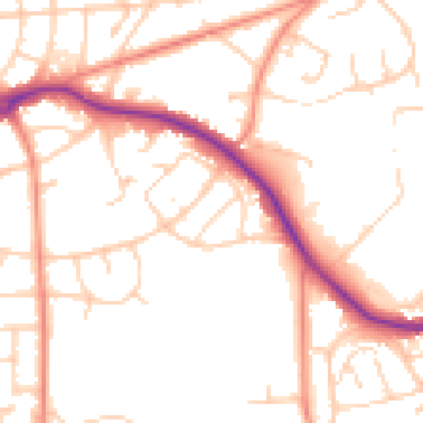 Daytime road noise heatmap for S5 7DJ