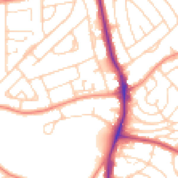 Daytime road noise heatmap for S5 7DT