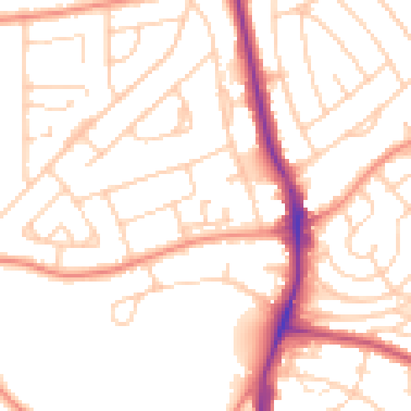 Daytime road noise heatmap for S5 7DU