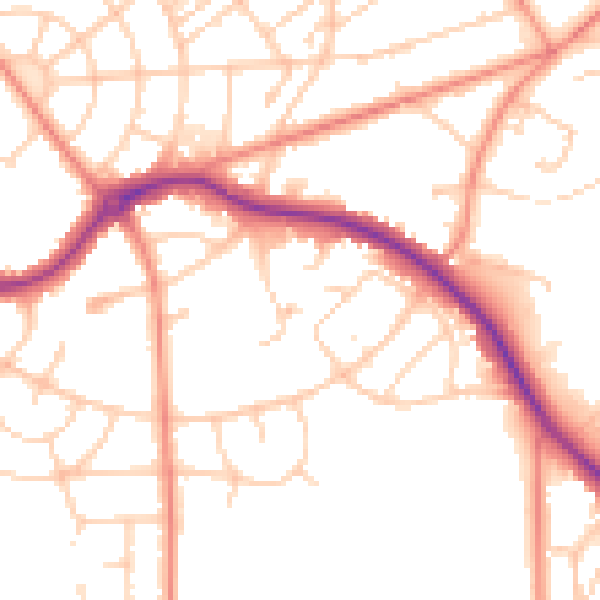 Daytime road noise heatmap for S5 7JP