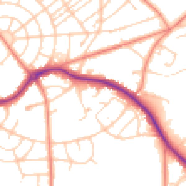 Daytime road noise heatmap for S5 7JQ