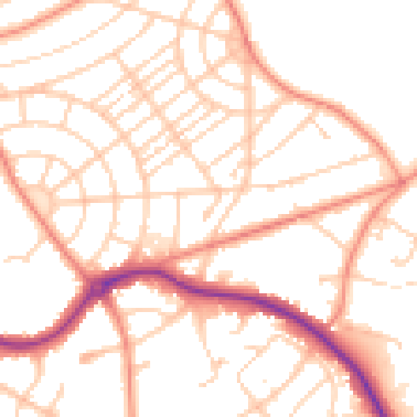 Daytime road noise heatmap for S5 7JY