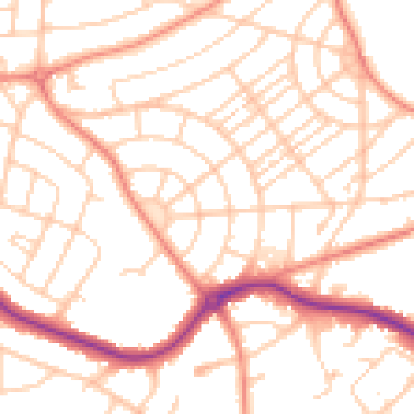 Daytime road noise heatmap for S5 7LA