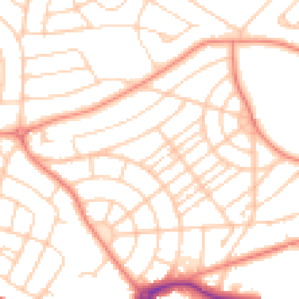 Daytime road noise heatmap for S5 7NU