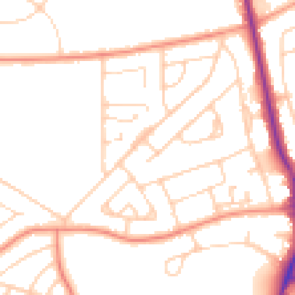 Daytime road noise heatmap for S5 7SS
