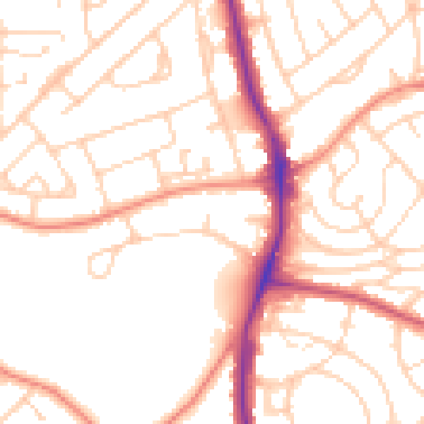 Daytime road noise heatmap for S5 7UE