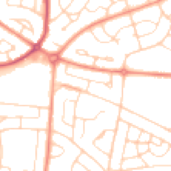 Daytime road noise heatmap for S5 8AW
