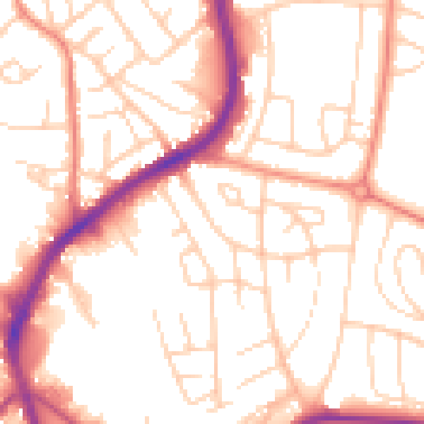 Daytime road noise heatmap for S5 8LA