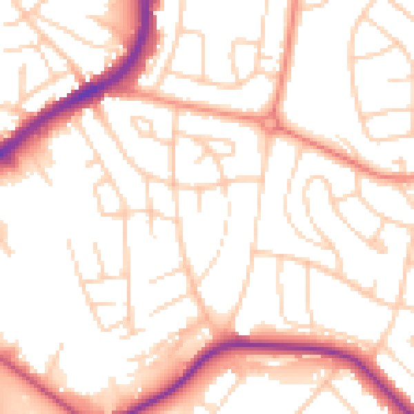 Daytime road noise heatmap for S5 8LF