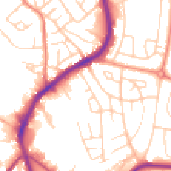 Daytime road noise heatmap for S5 8LG