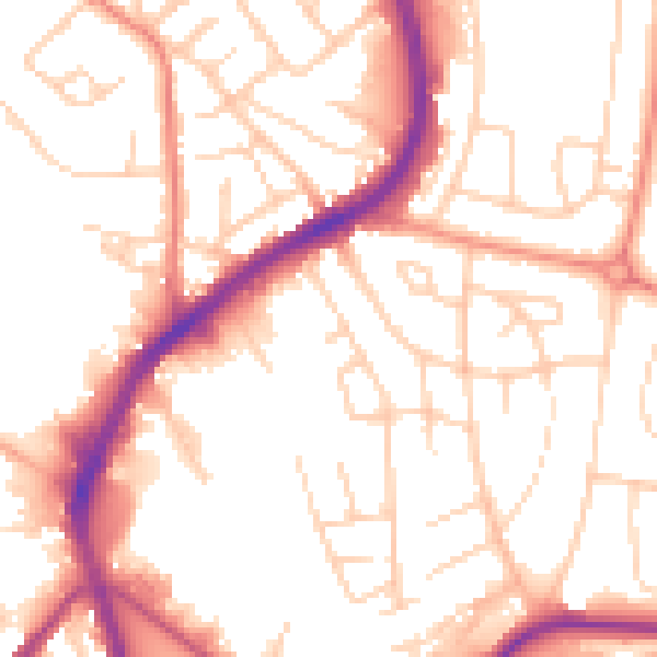 Daytime road noise heatmap for S5 8LZ