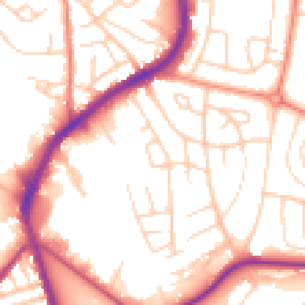Daytime road noise heatmap for S5 8NS